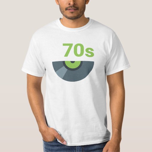 70年代1970年代ロックレコード音楽 Tシャツ (正面)