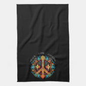 70年代60年代の平和サインカラフル キッチンタオル (縦)