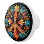 70年代60年代の平和サインカラフル セラミックノブ (右)