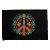 70年代60年代の平和サインカラフル 枕カバー (正面右)