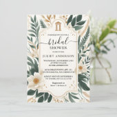 70年代80年代のカジュアルな結婚前のお祝い 招待状 (スタンド正面)