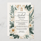 70年代80年代のカジュアルな結婚前のお祝い 招待状 (正面/裏面)