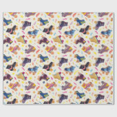 70年代80年代ノスタルジアコラージローラースケート ラッピングペーパー (フラット)