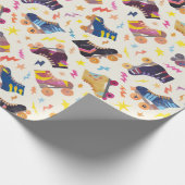 70年代80年代ノスタルジアコラージローラースケート ラッピングペーパー (角)