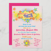 70年代 テーマ グルービー ディスコ スウィート16 バースデーパーティー 招待状 (正面/裏面)