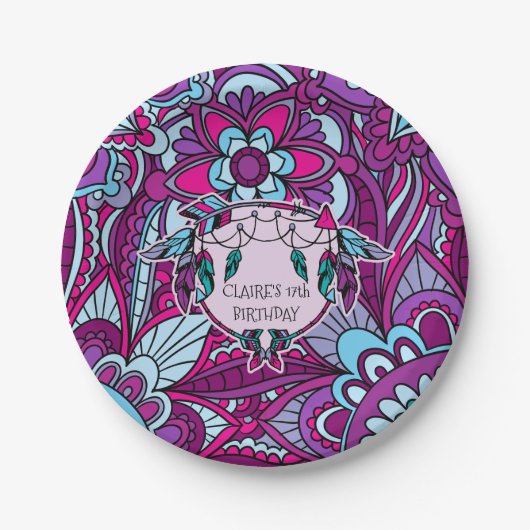 70年代、レトロのパーティーのプレート ペーパープレート (正面)