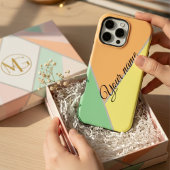 70年代COlorブロックジオメトリック抽象芸術パターカスタムン iPhoneケース