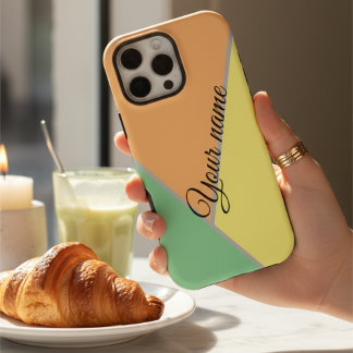 70年代COlorブロックジオメトリック抽象芸術パターカスタムン iPhone 16 Proケース