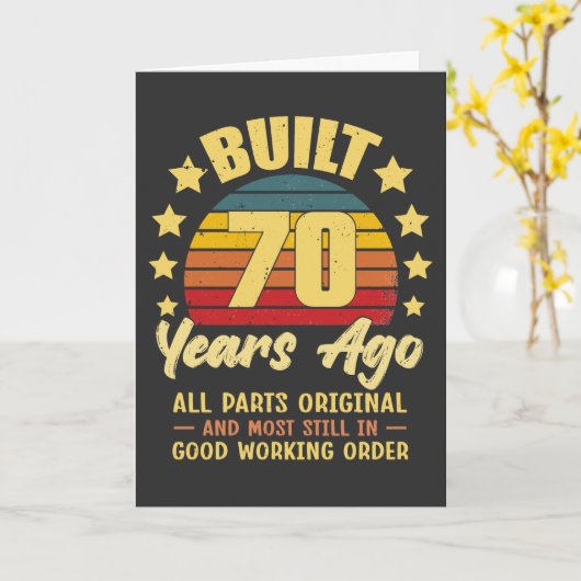 70年前から全ての部品がオリジナルのまま、70歳の誕生日 カード (黄色い花)