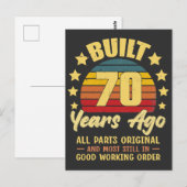 70年前から全ての部品がオリジナルのまま、70歳の誕生日 ポストカード (正面/裏面)