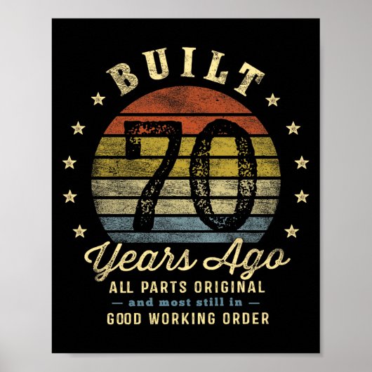 70年前製作 - 全パーツオリジナル 70歳の誕生日 ポスター (正面)