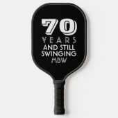 70年揺れ動くカスタム文字年齢名カラー ピックルボールラケット (正面)