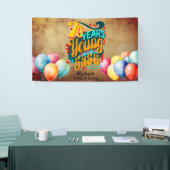 70年若いまだSassがいっぱいで、レトロGroovy 横断幕 (トレードショー)