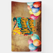 70年若いまだSassがいっぱいで、レトロGroovy 横断幕 (縦)