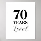 70年間愛され続けた70歳の誕生日サイン ポスター (正面)