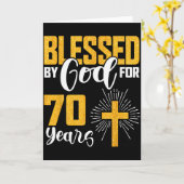 70年間神に祝福されてきた70歳の誕生日おめでとう カード (黄色い花)