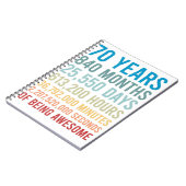 70年840ヶ月25550日が素晴らし誕生 ノートブック (左側)