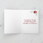 70感動的番目の誕生日フローラ写真 カード (内部)