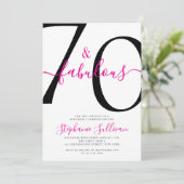 70才お誕生日おめでとう セブンティ アンド ファビュラス 招待状 (スタンド正面)