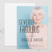 70才のお誕生日おめでとう フォト 70歳の誕生日パーティー 招待状 (正面/裏面)
