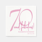 70才のお誕生日おめでとう 名前と日付入り 70歳の誕生日パーティー スタンダードカクテルナプキン (正面)