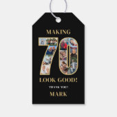 70才をステキに見せるフォトコラージュ 70歳の誕生日 ギフトタグ (裏面)