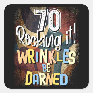 70揺れ！しわをダーニング、レトロBday スクエアシール