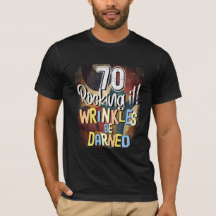 70揺れ!しわを塗る、レトロ70日 Tシャツ