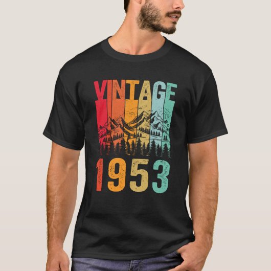70日生まれ月ヴィンテージ1953 70歳の誕生 Tシャツ (正面)