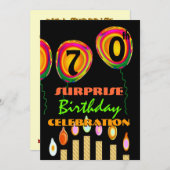 70日~79日の誕生日パーティーの招待 招待状 (正面/裏面)