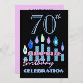 70日~79日の誕生日パーティーの招待 招待状 (正面/裏面)