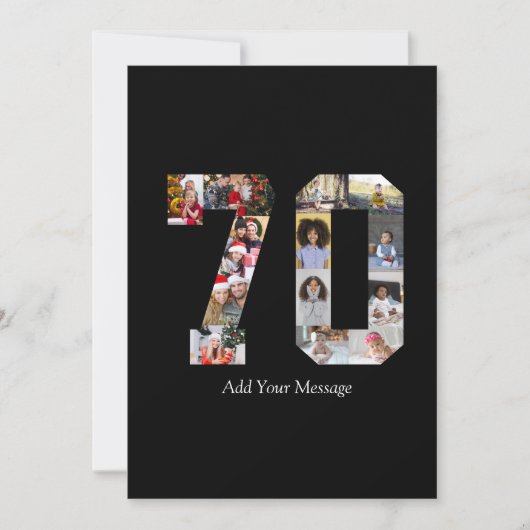 70枚の写真のモザイクアート カード (正面)