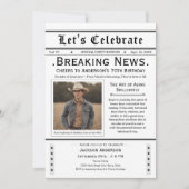 70歳おめでとうございます!新聞の誕生日 招待状 (正面)