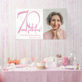 70歳おめでとう！おしゃれな70歳の誕生日パーティー 横断幕