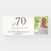 70歳おめでとう！エレガントな70歳の誕生日フォト 横断幕 (横)