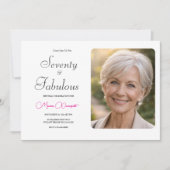 70歳おめでとう フォト 70歳の誕生日パーティーのご招待 招待状 (正面)