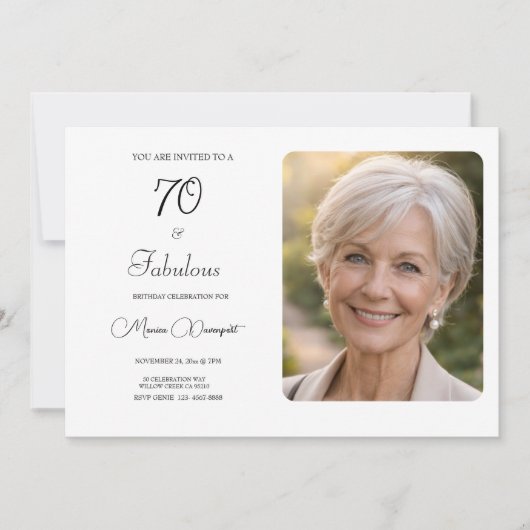 70歳おめでとう!70歳の誕生日パーティー 招待状 (正面)