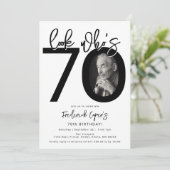 70歳おめでとう!|70歳の誕生日フォト招待状 招待状 (スタンド正面)