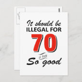 70歳おもしろいの誕生日デザイン ポストカード (正面/裏面)
