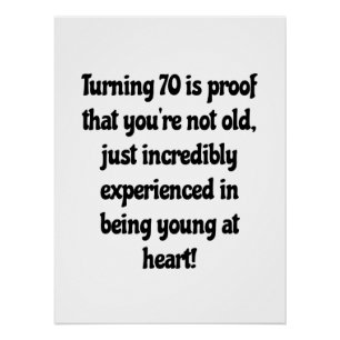 70歳おもしろいの誕生日引用文 ポスター