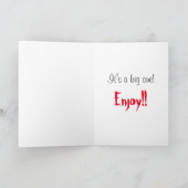 70歳おもしろいの誕生日、大きな赤、白の上の黒の文字。 カード (内部)