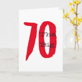 70歳おもしろいの誕生日、白に大きな赤い文字。 カード (黄色い花)