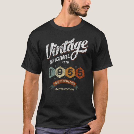 70歳おもしろい1955年ヴィンテージ70番目の誕生日ギフト Tシャツ (正面)