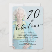 70歳お誕生日おめでとう フォトスクリプト 招待状 (正面)