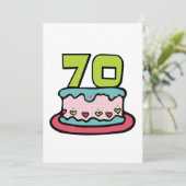 70歳お誕生日ケーキ カード (スタンド正面)