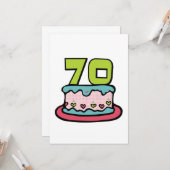 70歳お誕生日ケーキ カード (正面/裏面インサイチュ)