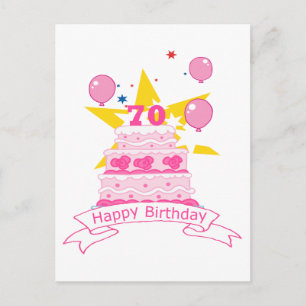 70歳お誕生日ケーキ ポストカード