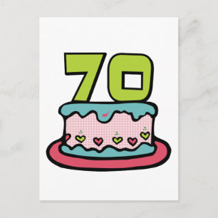 70歳お誕生日ケーキ ポストカード