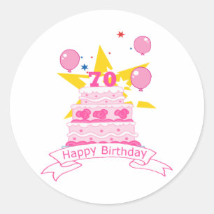 70歳お誕生日ケーキ ラウンドシール