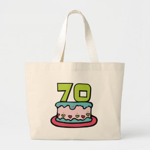 70歳お誕生日ケーキ ラージトートバッグ